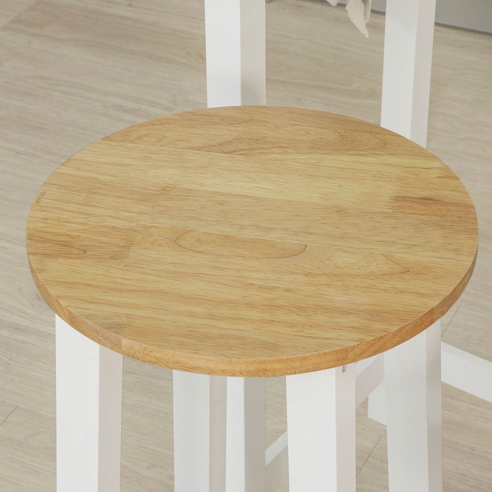SoBuy Bartisch FWT50, 3-teilig Stehtisch mit 3 Haken Bistrotisch mit 2 Hockern