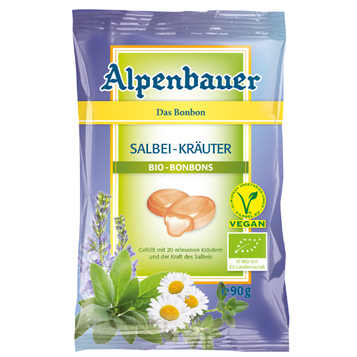 ALPENBAUER Bio-Bonbons Salbei Kräuter  90 g  Bonbons