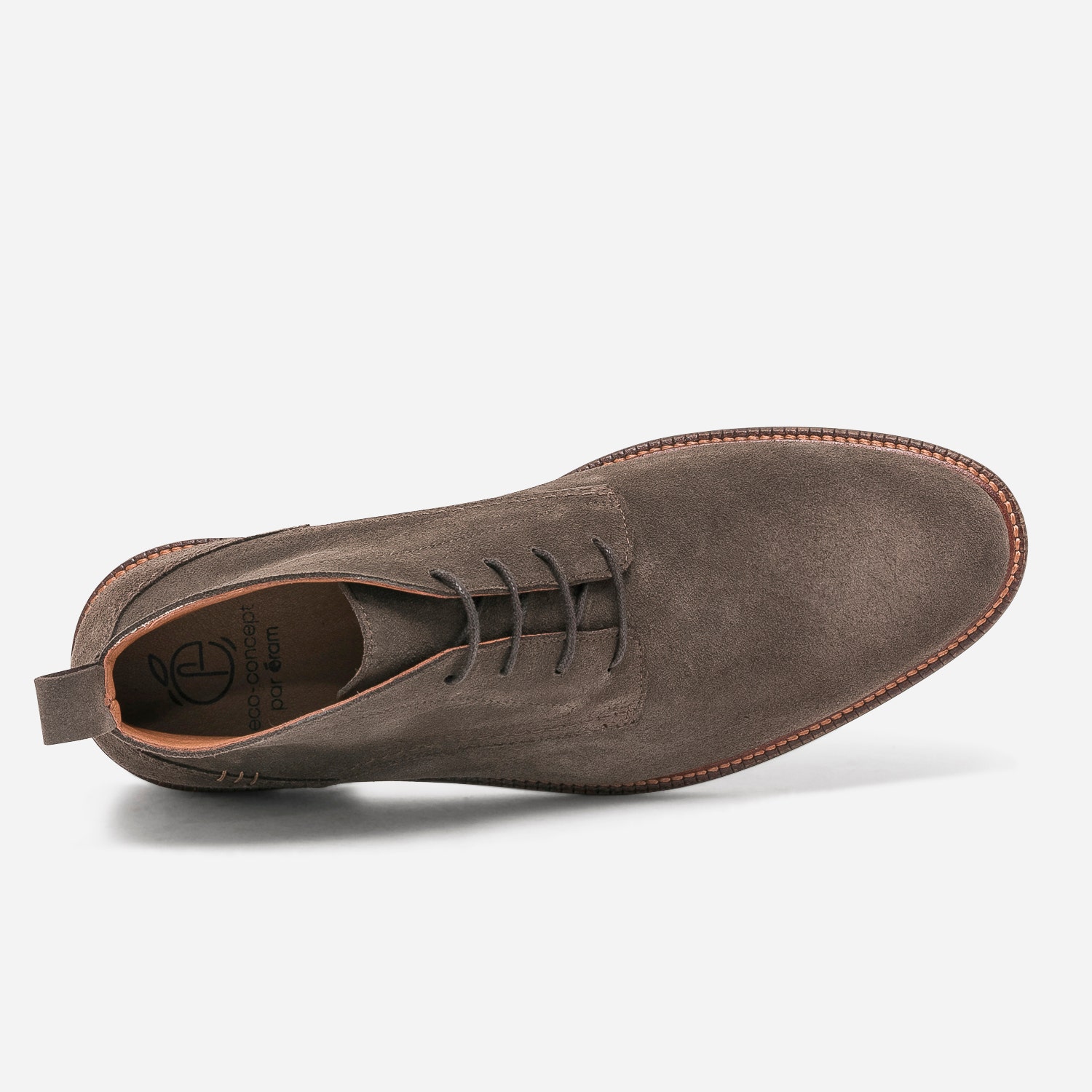 Chukka boots marron foncé en cuir velours