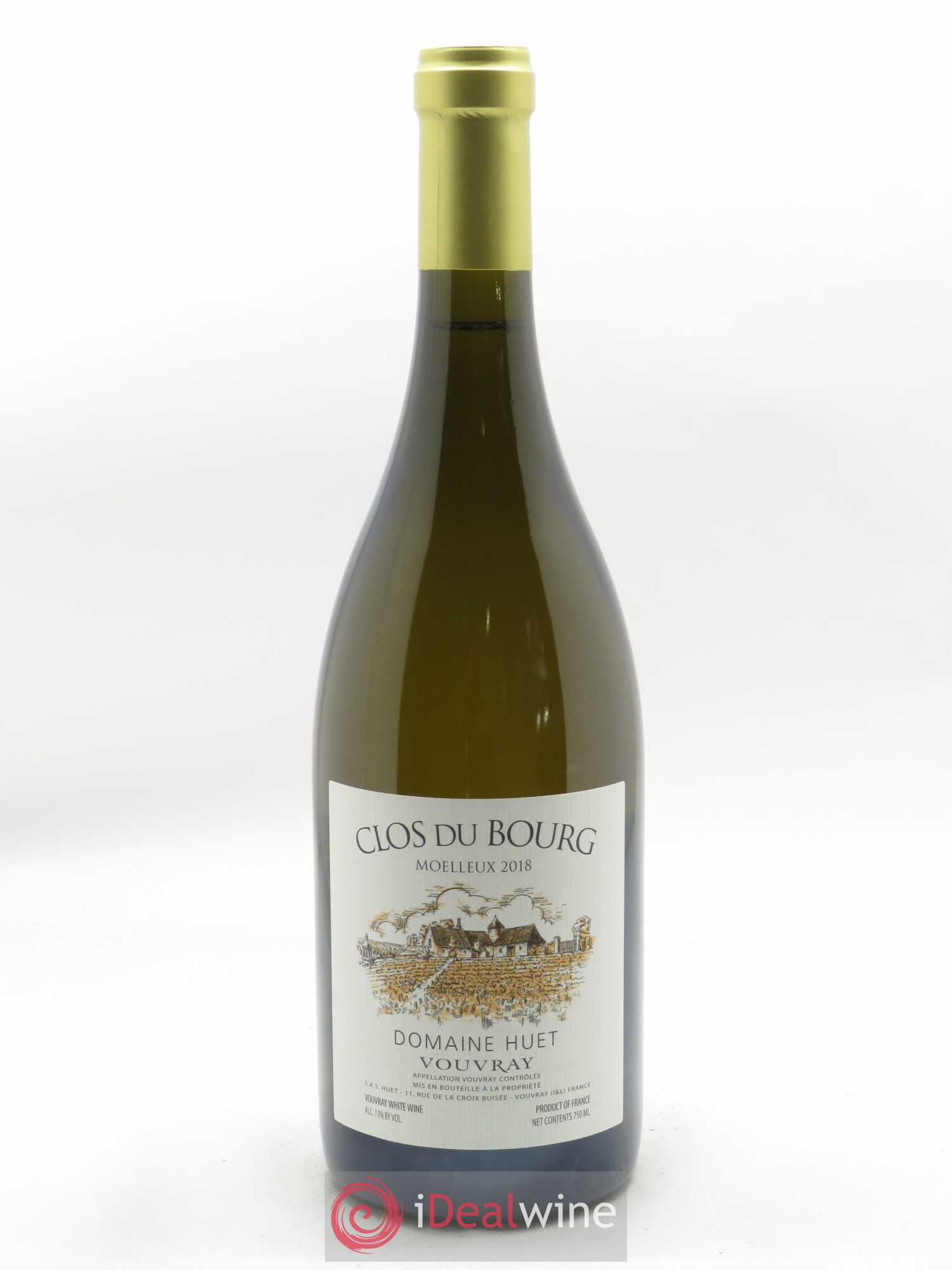 Vouvray Clos du Bourg Moelleux Huet (Domaine)  2018 - Lot de 1 Bouteille