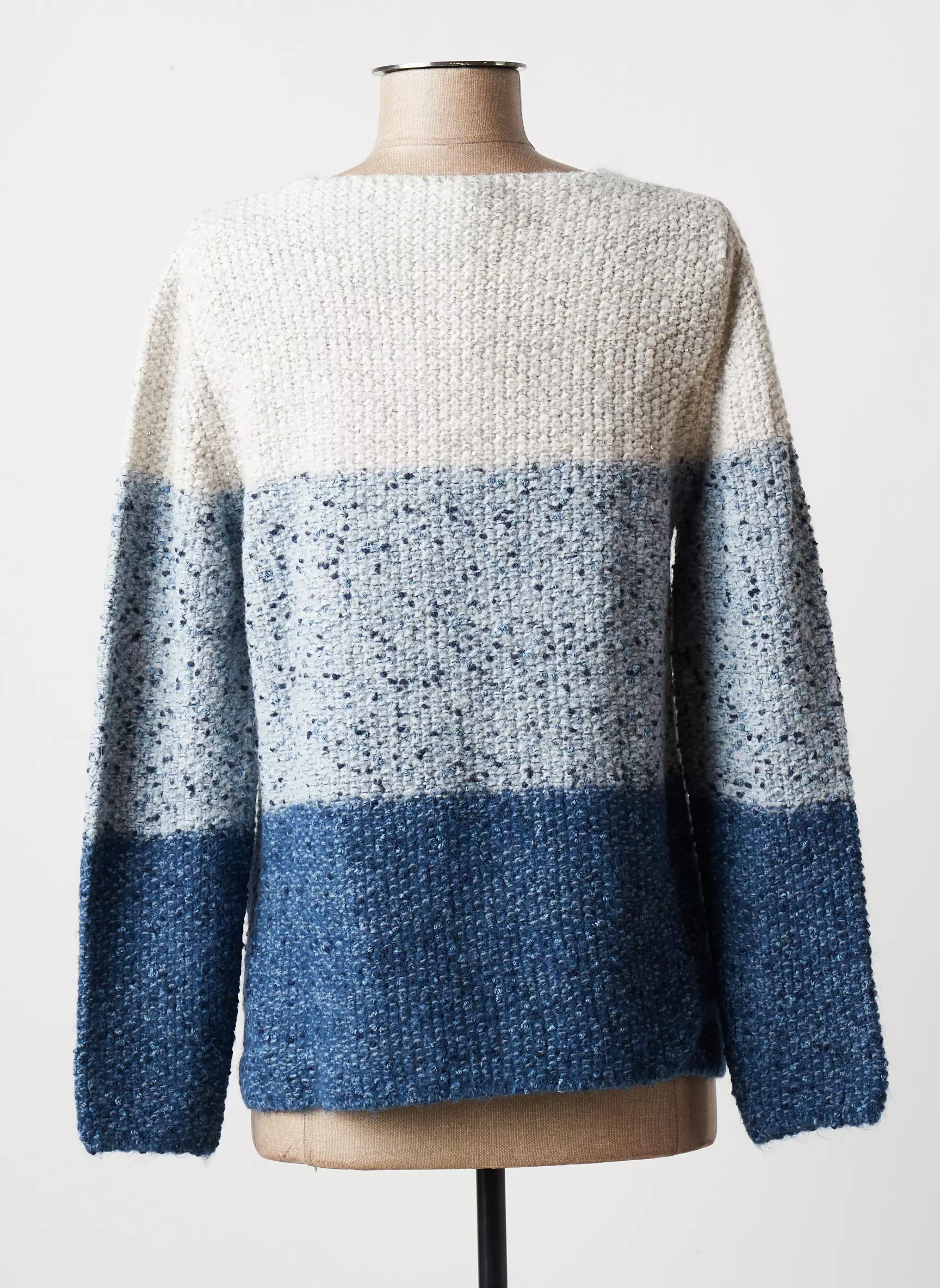 Blanc Boheme Pulls Femme couleur bleu