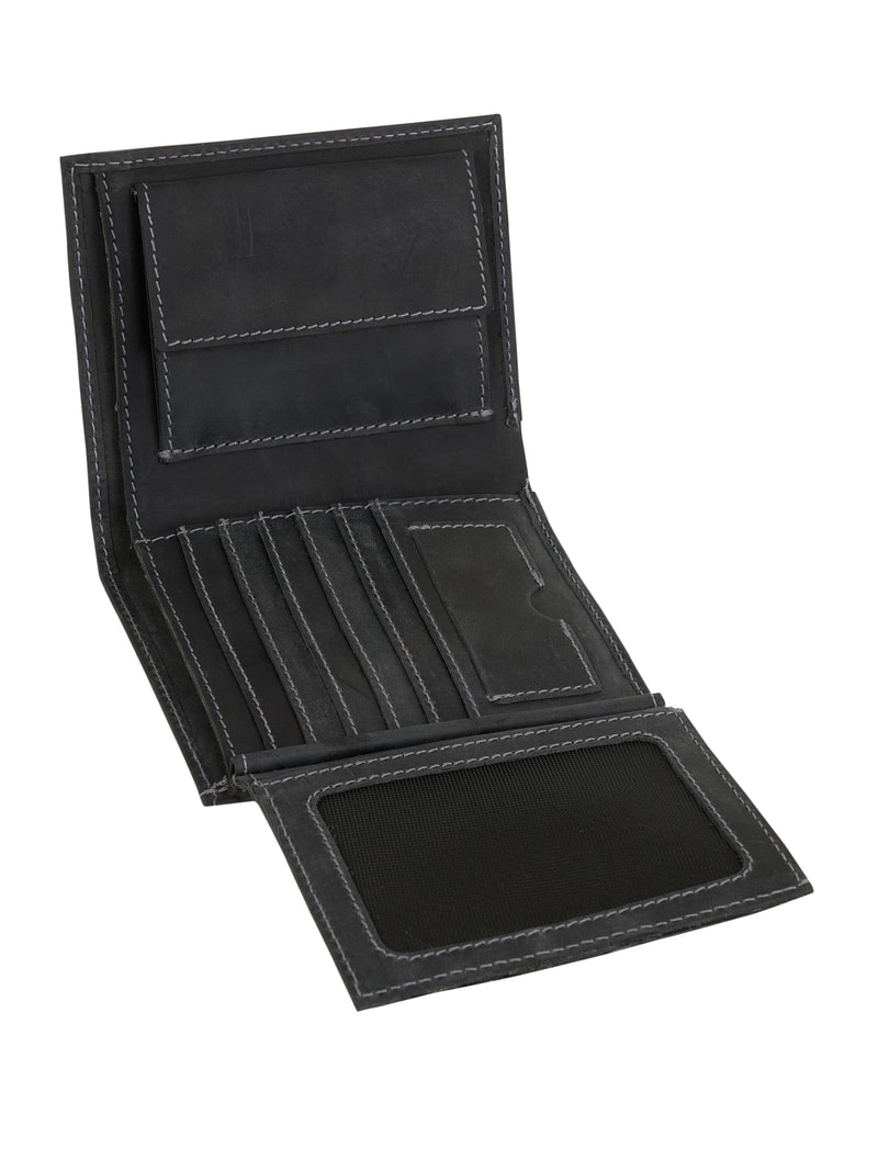 Portemonnaie aus Leder Modell 'Jefferson' - RFID-blocking in schwarz