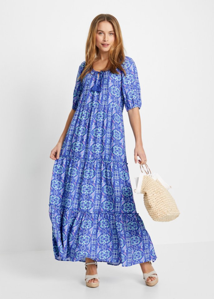 Bedrucktes Maxikleid aus nachhaltiger Viskose