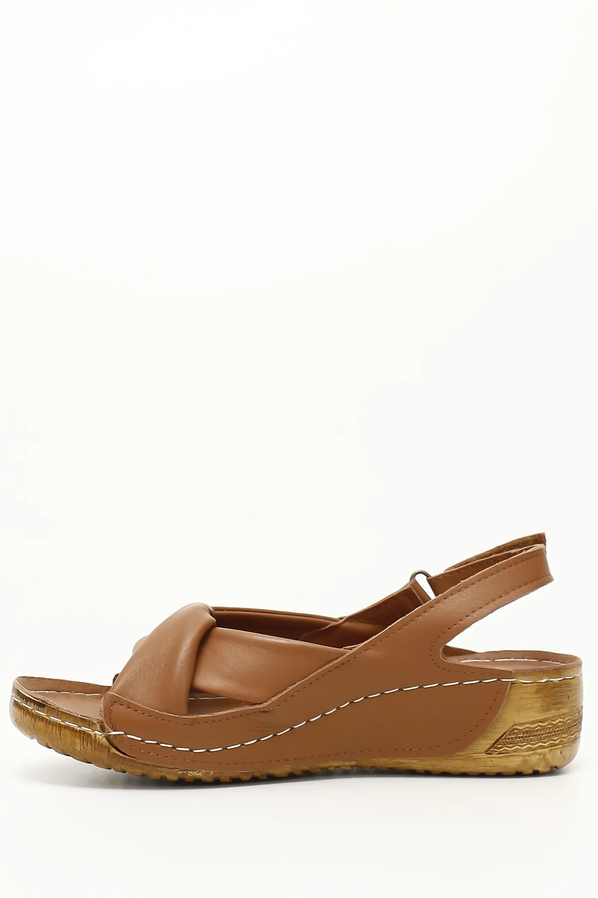 GÖNDERİ(R)  Taba Antique Gön Damen-Keilsandalen aus echtem Leder 42304