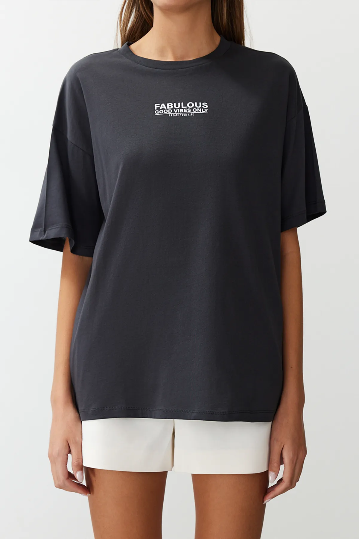 Trendyol Collection  T-Shirt - Grau - Oversized