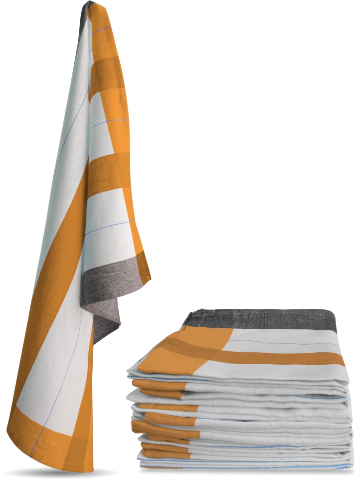 Aspero 10 Geschirrtücher New Design in Orange günstig kaufen 75 x 60 cm