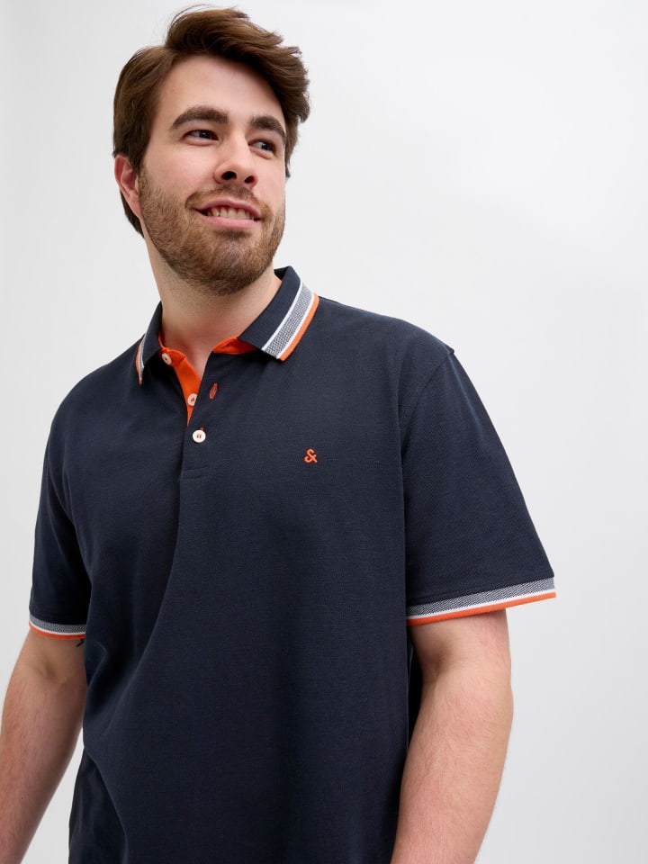 JACK & JONES PLUS Poloshirt in Black Navy günstig kaufen