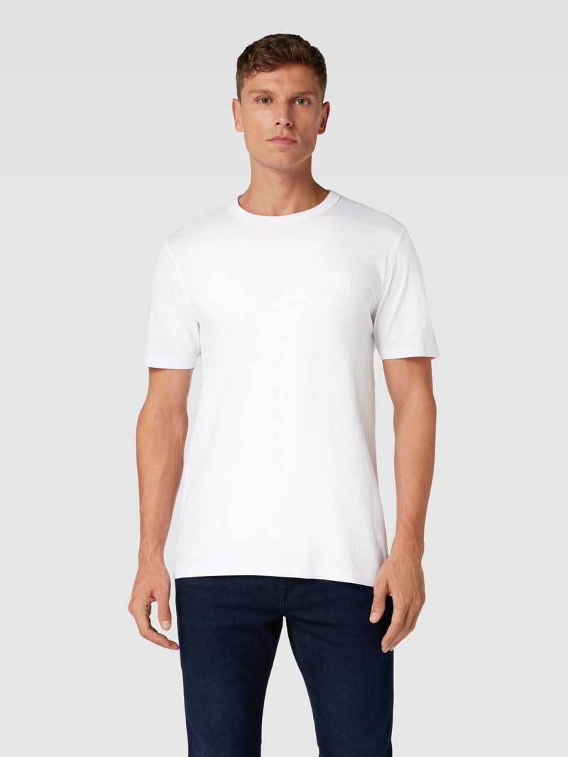 T-Shirt mit Logo-Stitching Modell 'TEGOOD' in weiß