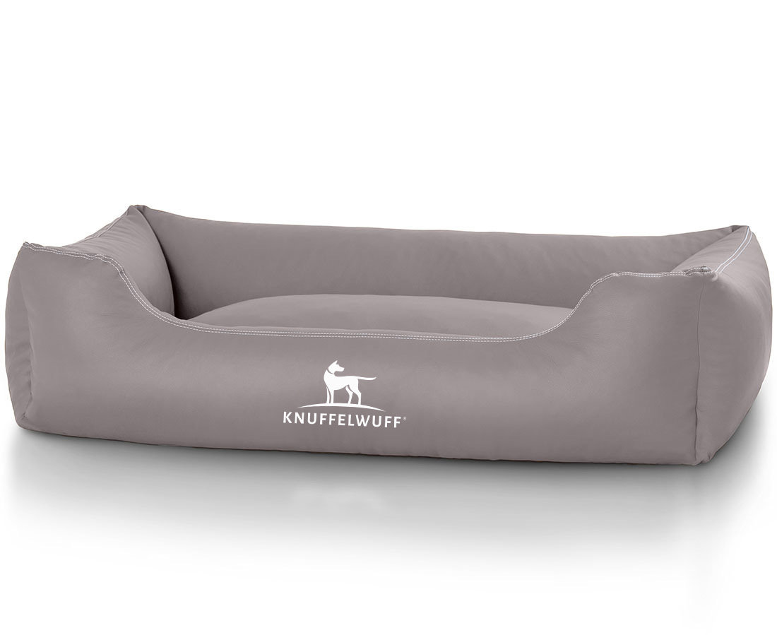 Knuffelwuff Hundebetten Knuffelwuff Kunstleder Hundebett Sidney grau XXL