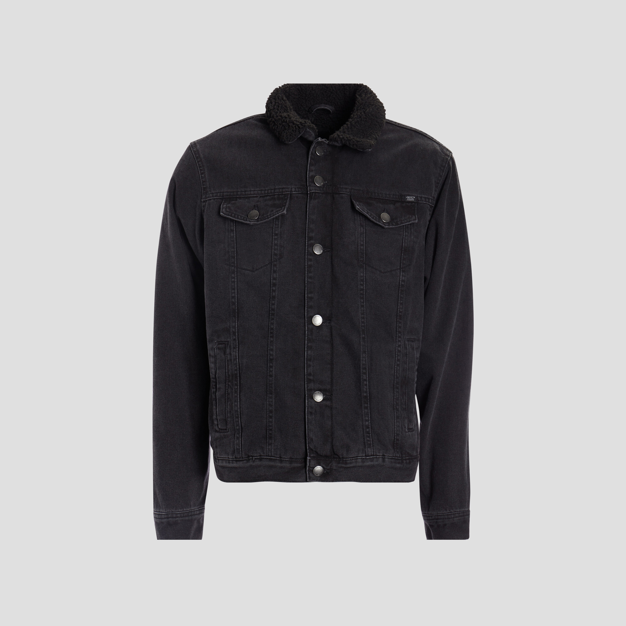 Blouson droit en jean noir homme | La Halle