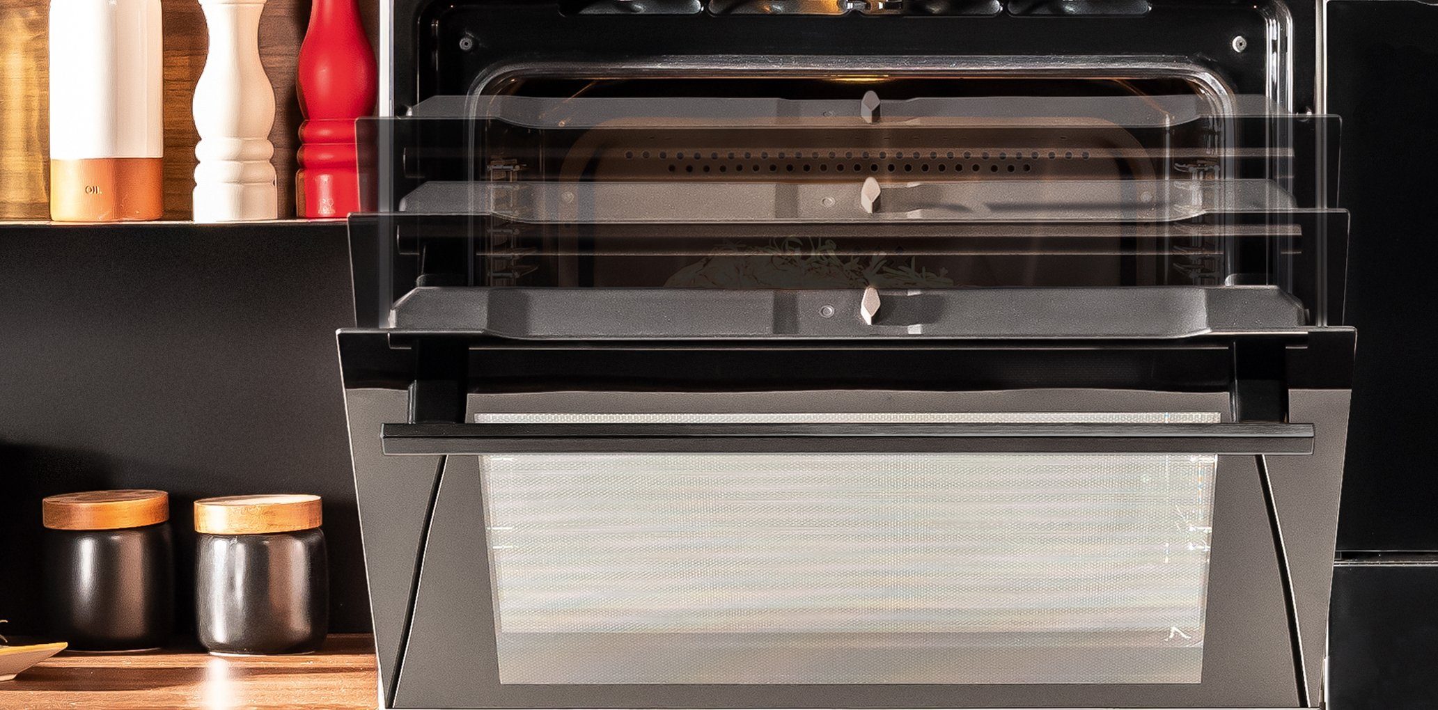 Amica Dampfbackofen EBSX 949 610 S, mit Teleskopauszug nachrüstbar, Steam Clean