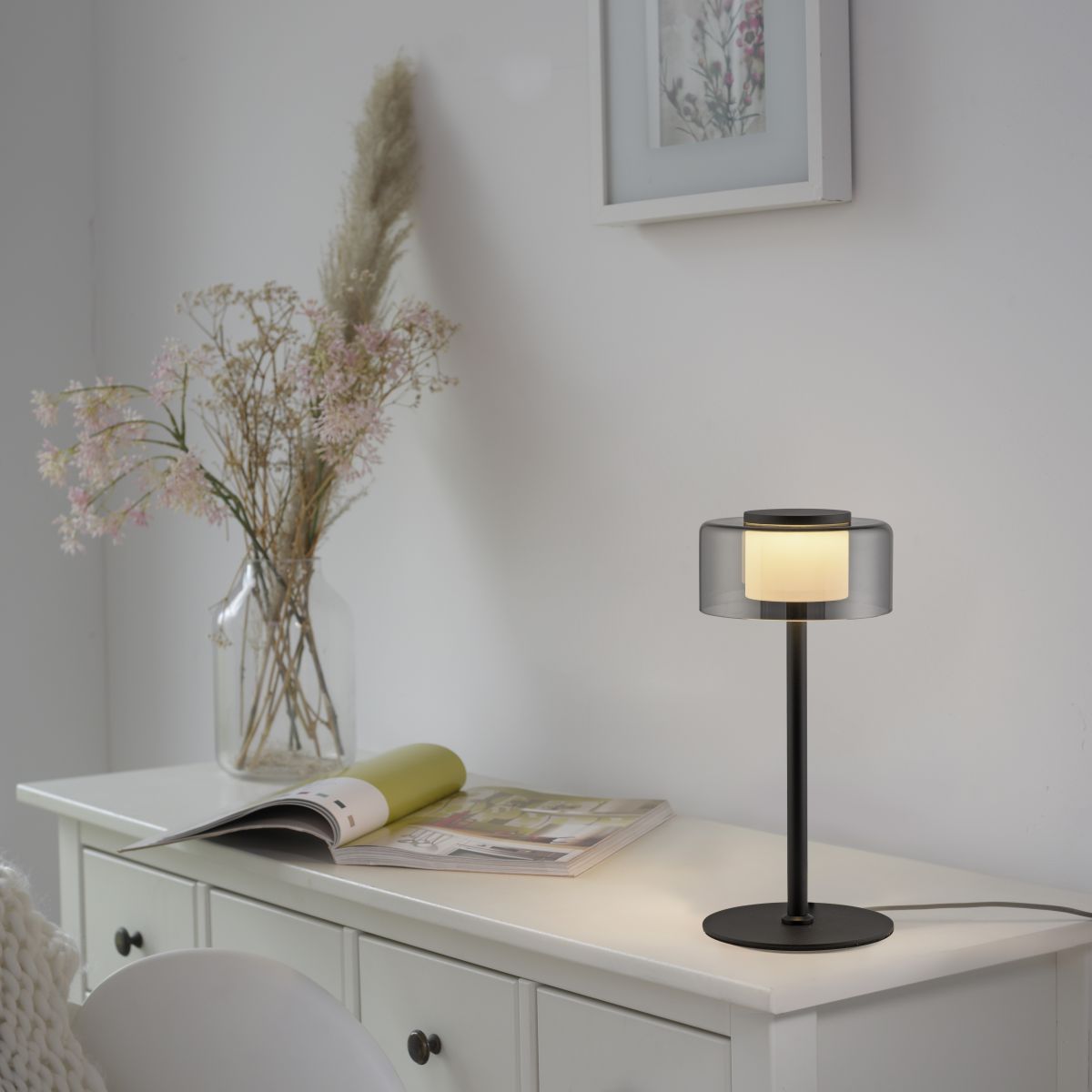 Paul Neuhaus 1-flg Tischlampe Rika Schwarz