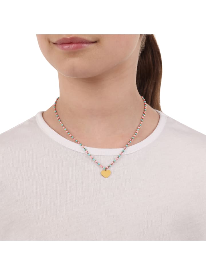 Prinzessin Lillifee Kette mit Anhänger Edelstahl, IP Gold in Rosa günstig kaufen 38 cm