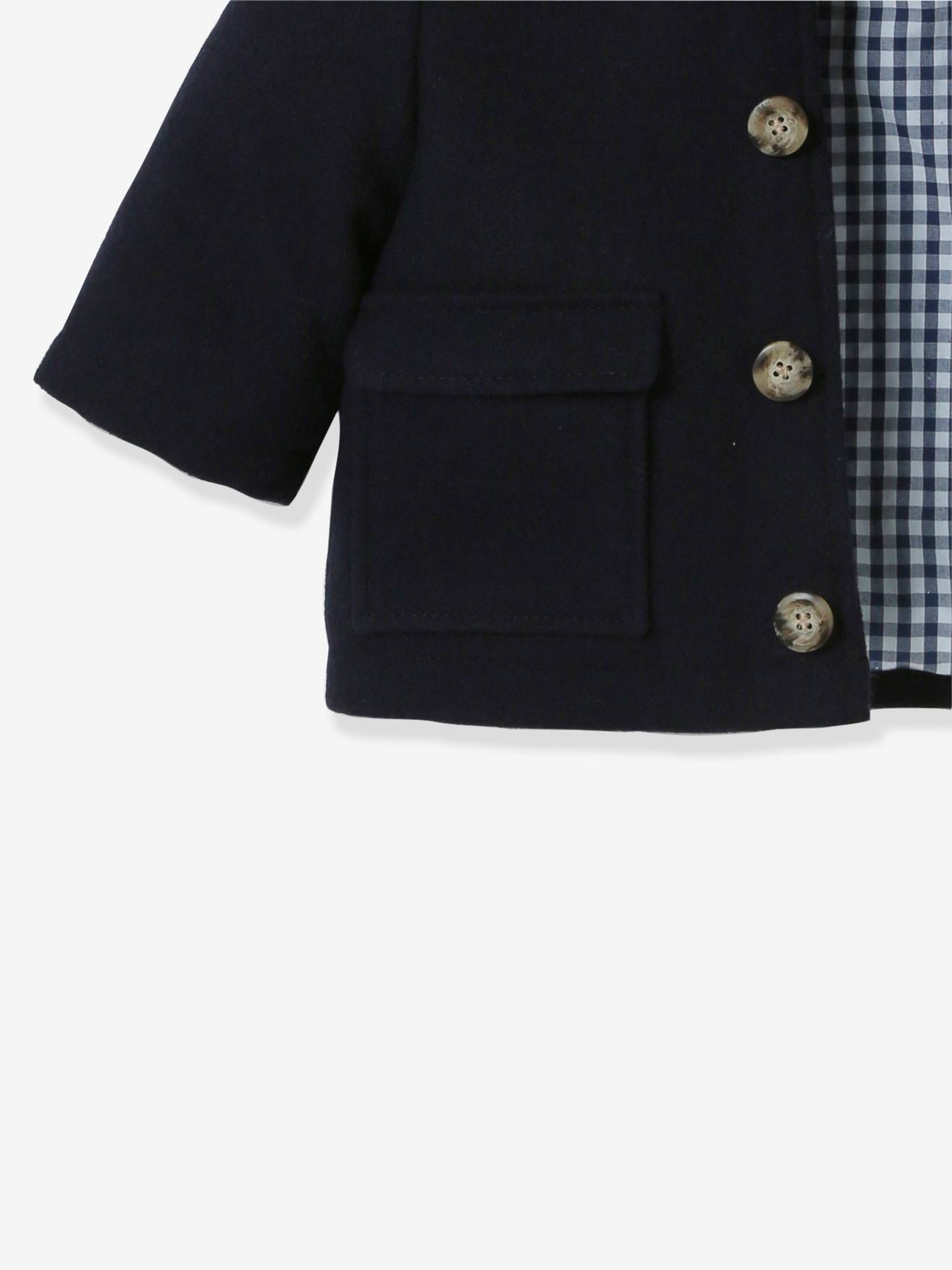 Manteau bébé CYRILLUS en laine majoritaire marine