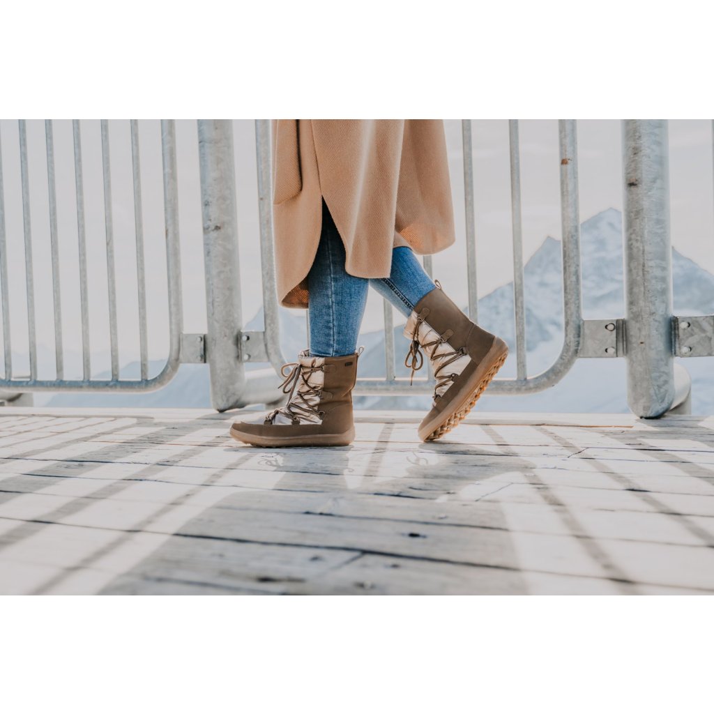 Be Lenka Snowfox Woman Champagne Brown Barfuß-Schneestiefel