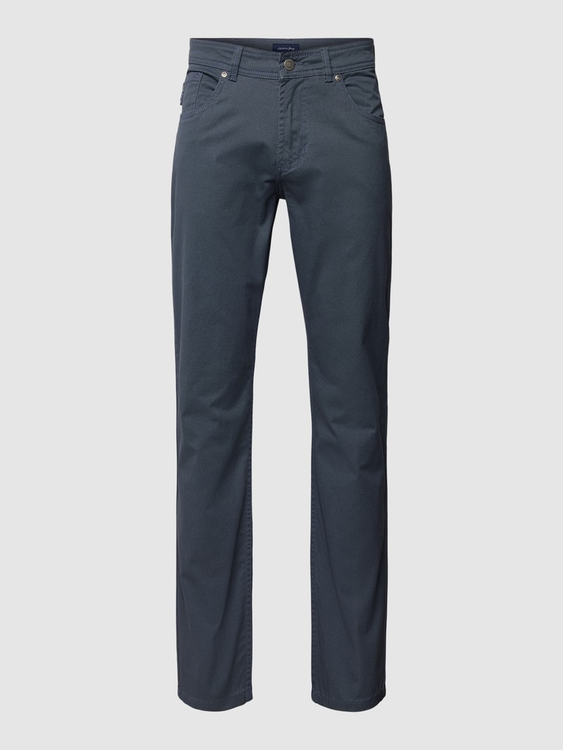 Stoffhose mit Strukturmuster in bleu