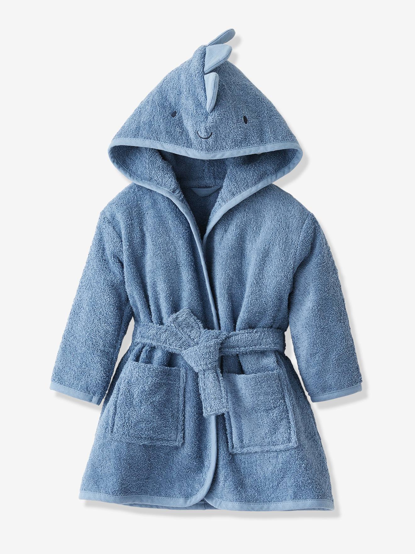 Peignoir bébé PETIT DINO bleu