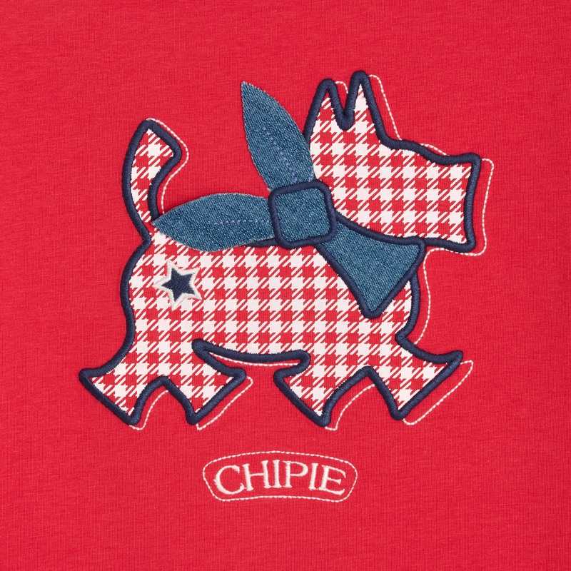 T-shirt Scottish brodé rouge fille Chipie