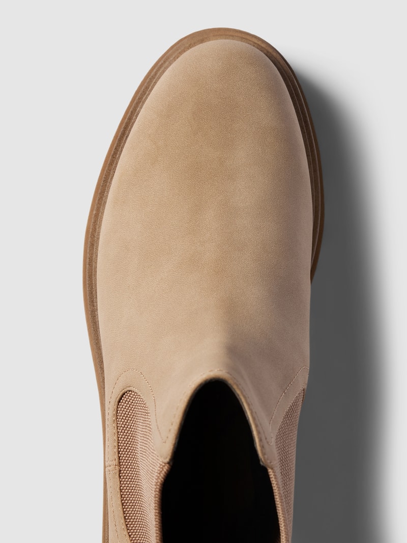 Chelsea Boots mit Label-Applikation Modell 'Essential' in beige