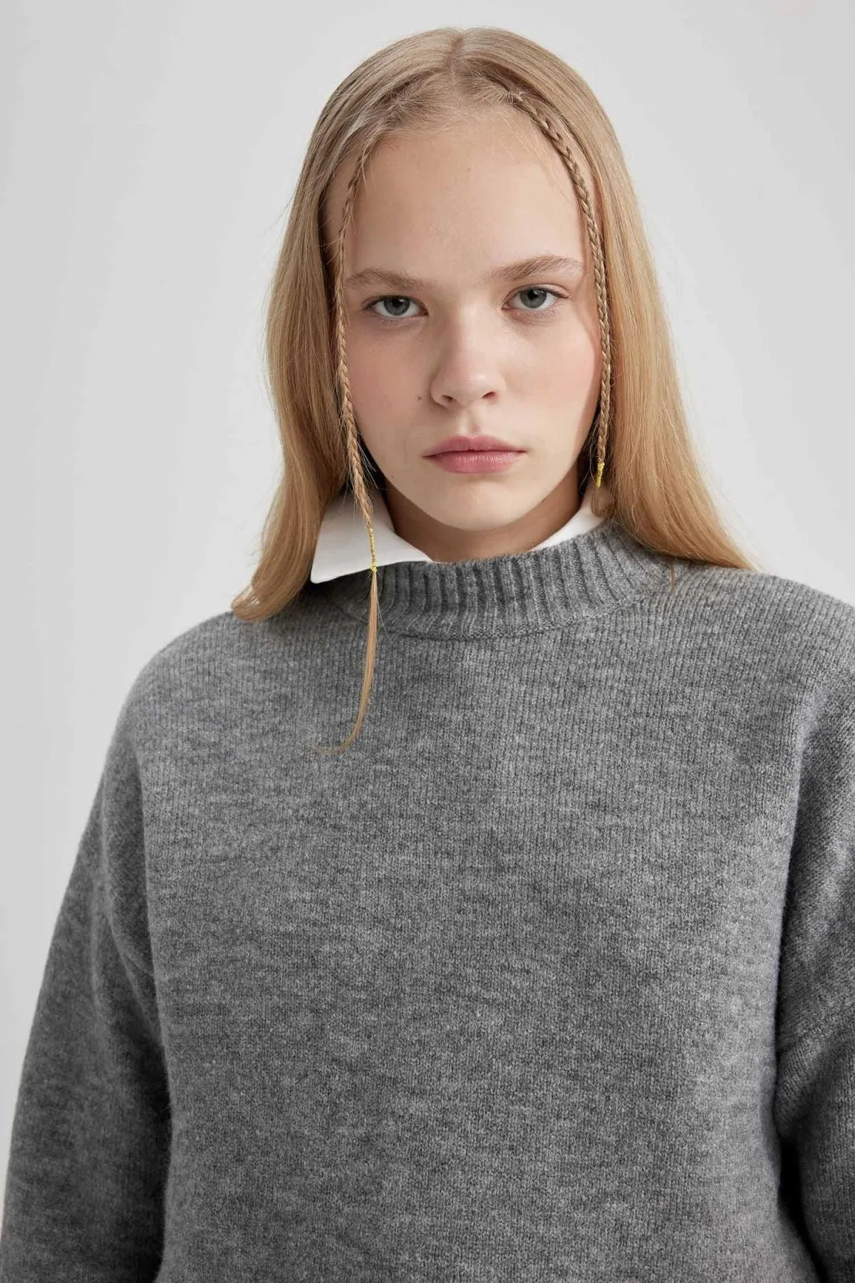 DeFacto  Pullover mit halbem Rollkragen und Oversize-Passform