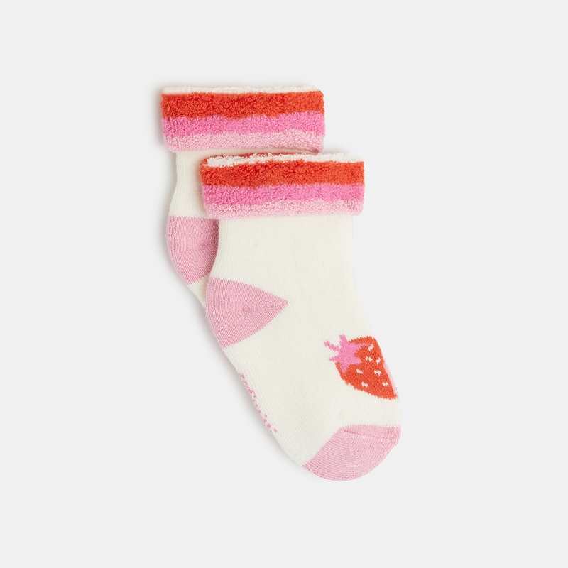 Chaussettes bébé fille écru à imprimés fraises beige Catimini