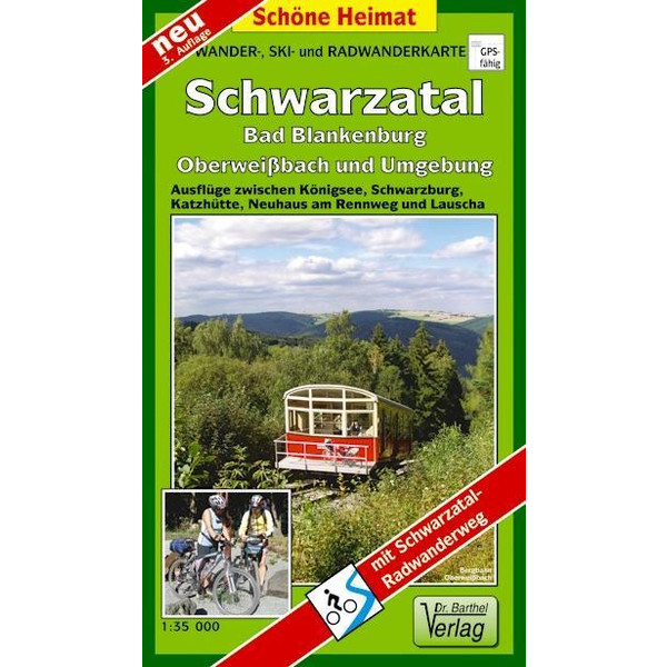 Wander-, Ski- und Radwanderkarte Schwarzatal, Bad Blankenburg, Oberweißbach und Umgebung - Winterwanderkarte