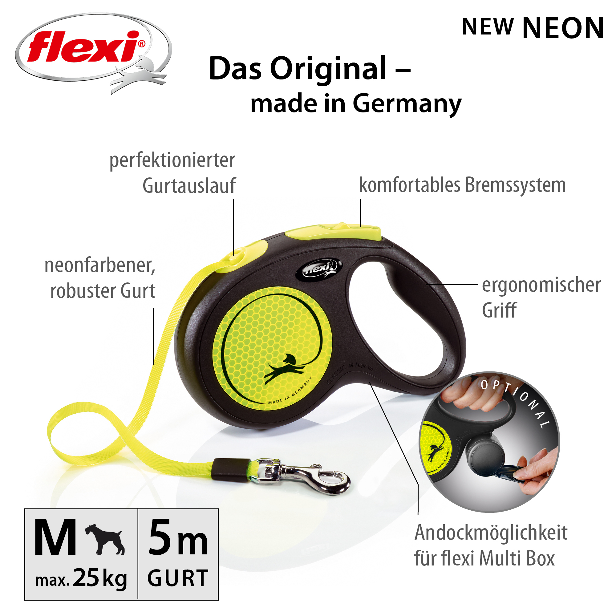 Flexi Hundeleinen Flexi New Neon Gurt neon M