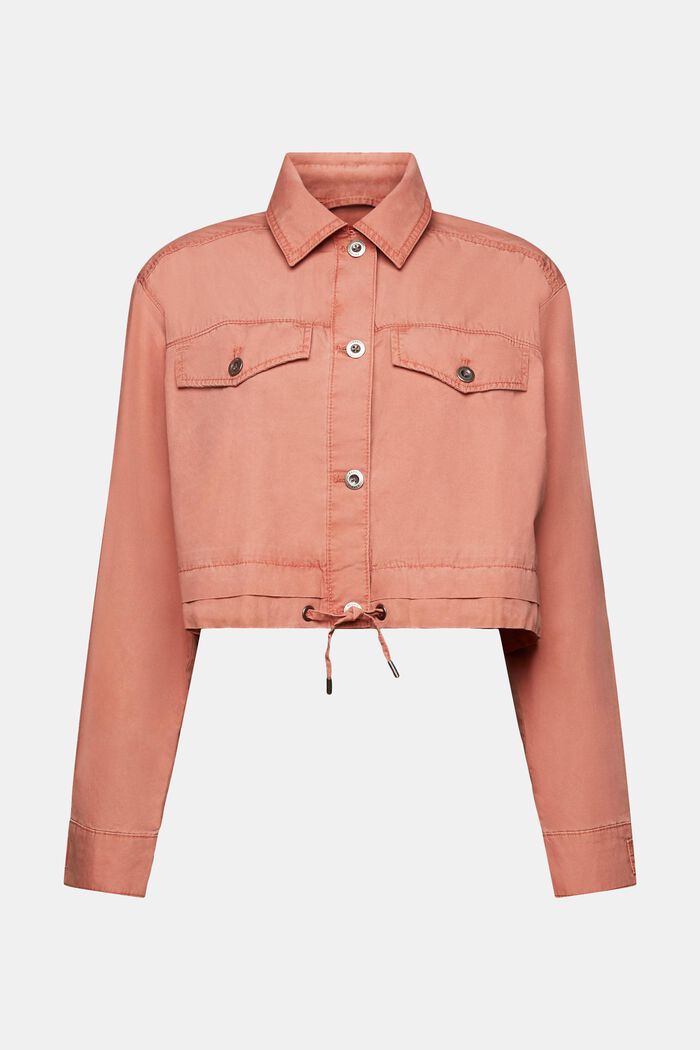 Cropped-Jacke aus Baumwollcanvas zum Binden