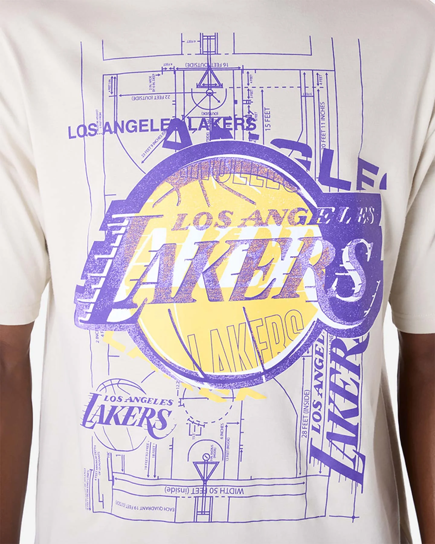 Tričko New Era Graphic Tee Lakers Beige M 60596426