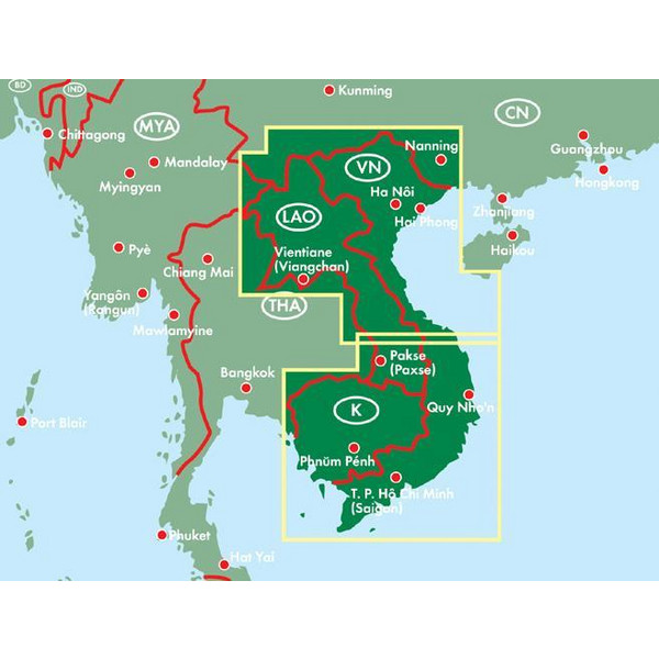Vietnam - Laos - Kambodscha 1 : 900 000 - Straßenkarte