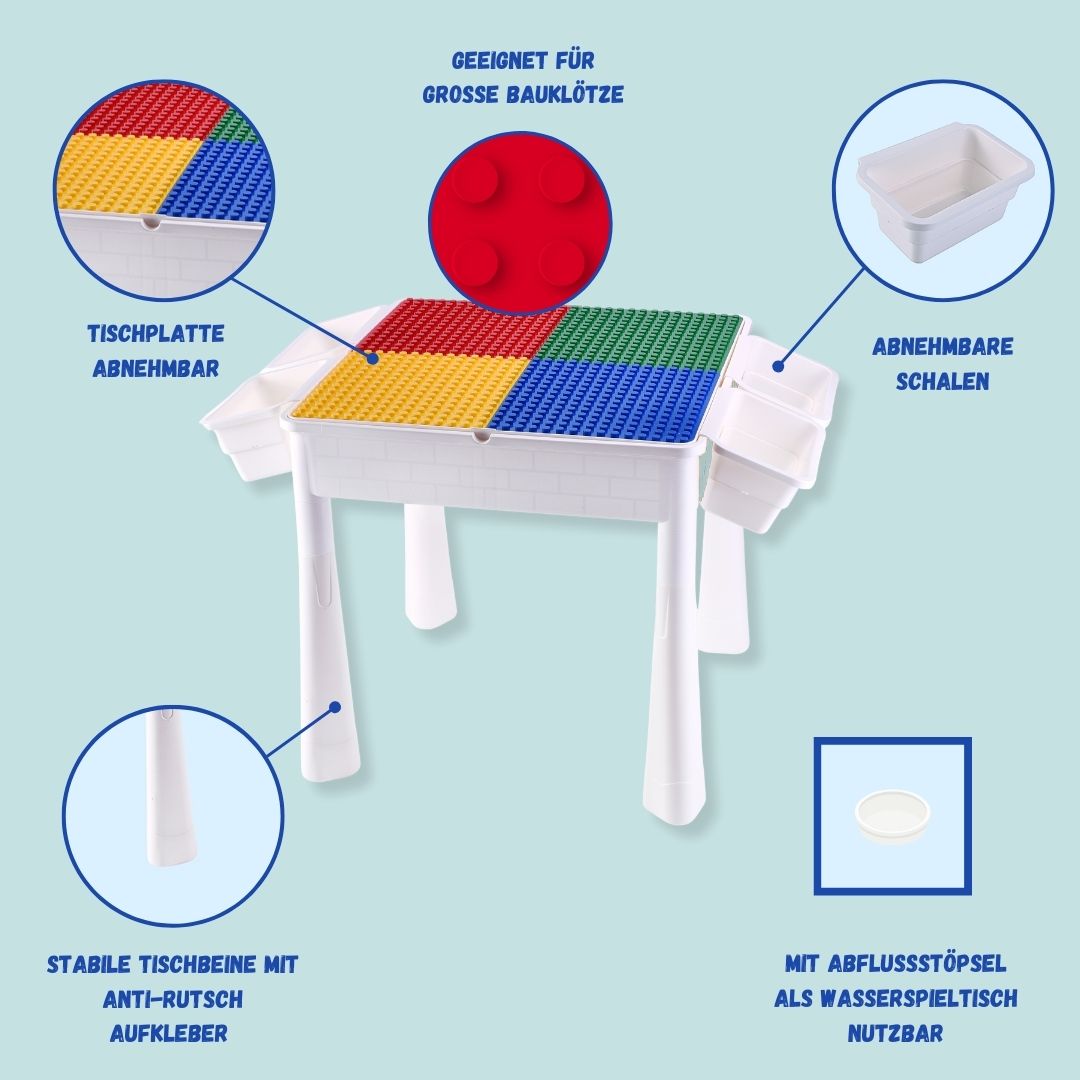 Coemo Bau- und Spieltisch Sascha inklusive Stuhl - Mal- und Wasserspieltisch