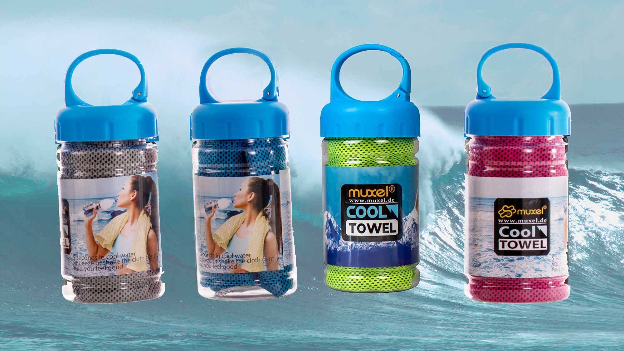 Muxel Sporthandtuch 4 x Ice Tuch, Cool Down Towel Eis-Kühltuch bei, Kühlfaser (4-St)
