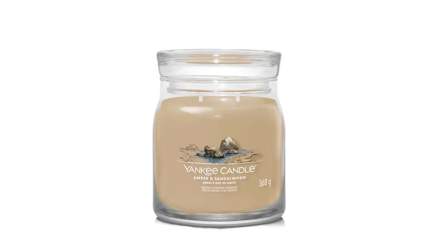 Yankee Candle Duftkerze Signature Medium Jar Amber & Sandalwood Amber & Sandalwood