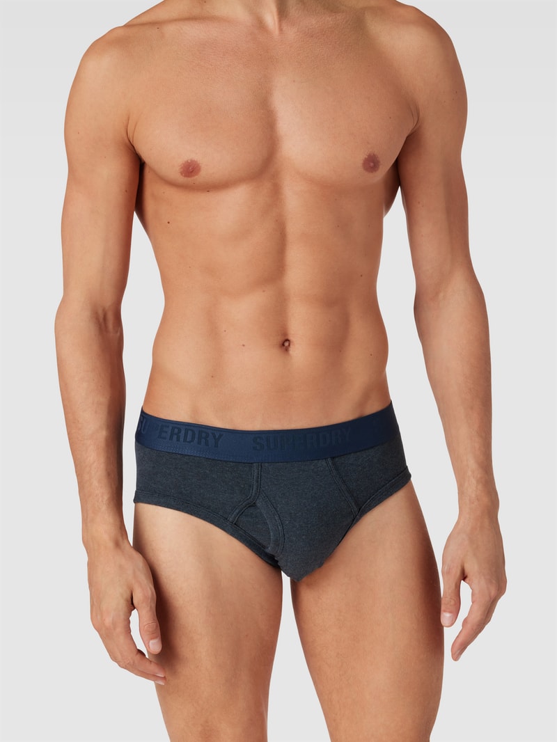 Slip mit Logo-Bund im 3er-Pack Modell 'BRIEF MULTI TRIPLE PACK' in blau