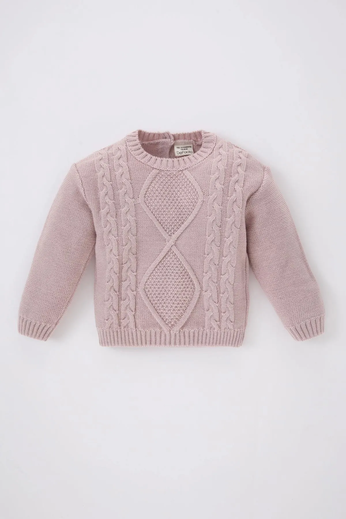 DeFacto  Baby-Mädchen-Pullover mit normaler Passform und Rundhalsausschnitt