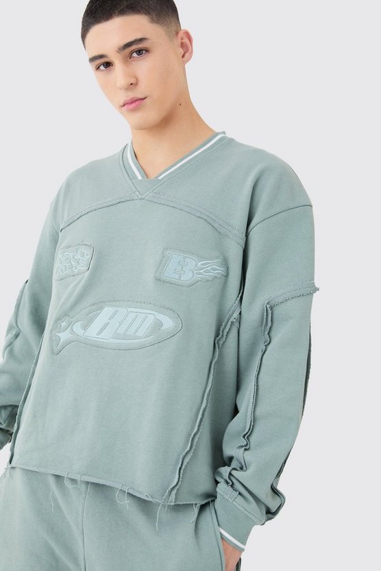 Kastiger Oversize Sport Sweatshirt-Trainingsanzug