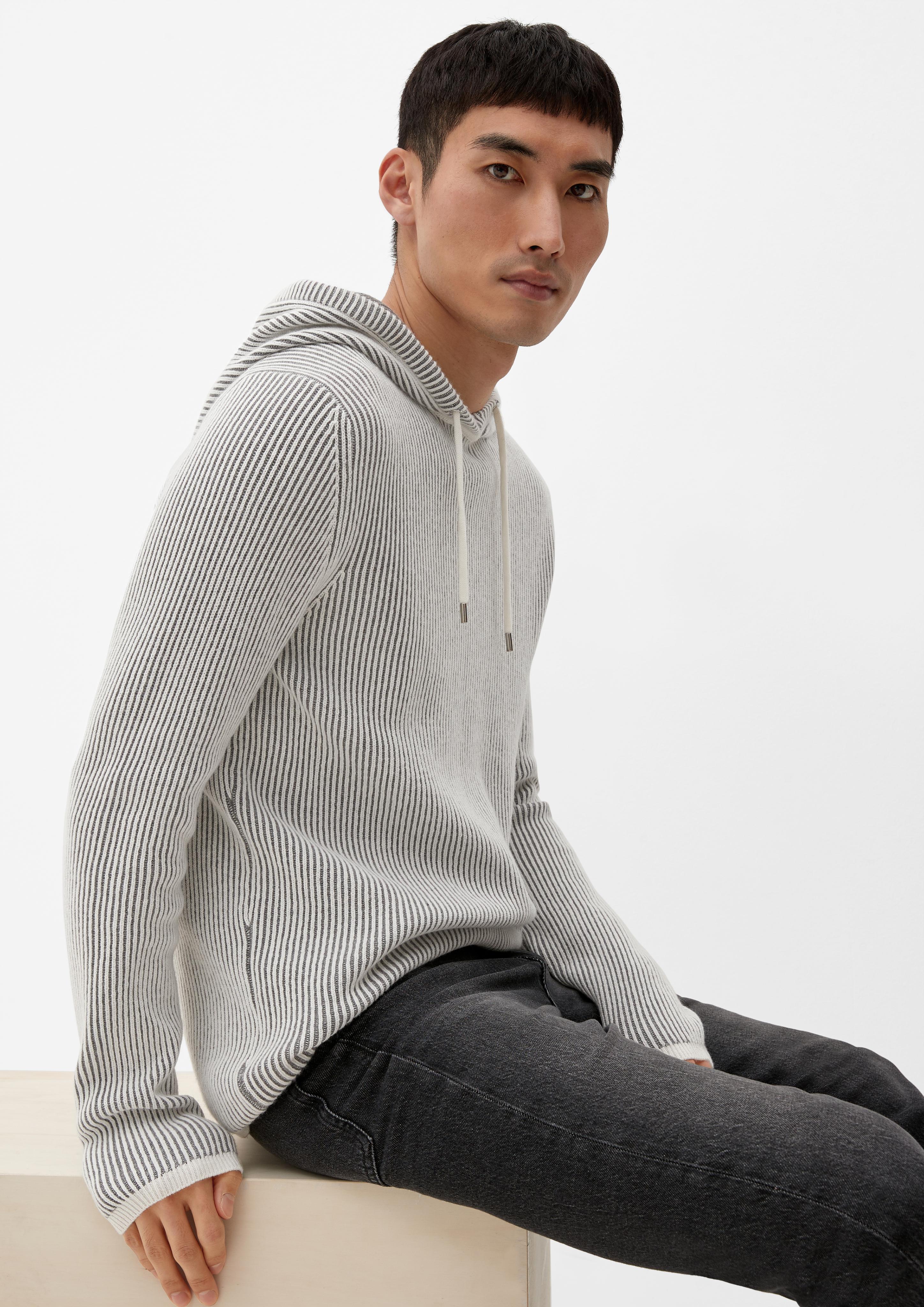 Strickhoodie mit Rippstruktur  2124532-0120
