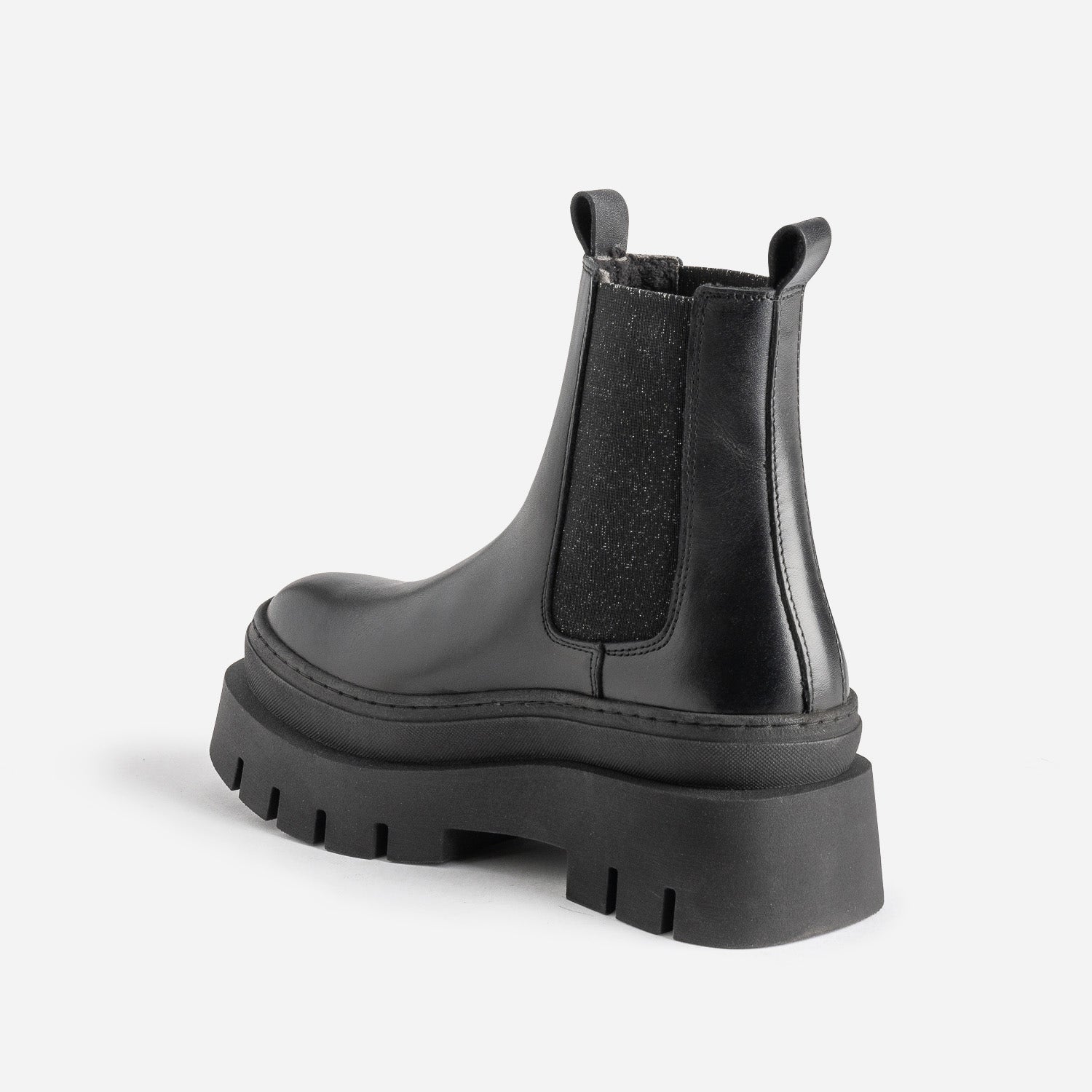 Chelsea boots TEXTO noir cuir éco-conçu maxi crans