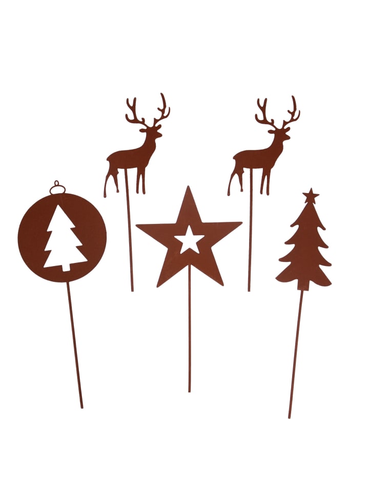 UNUS Gartenstecker Weihnachtsstecker Rostdesign in Rost günstig kaufen onesize