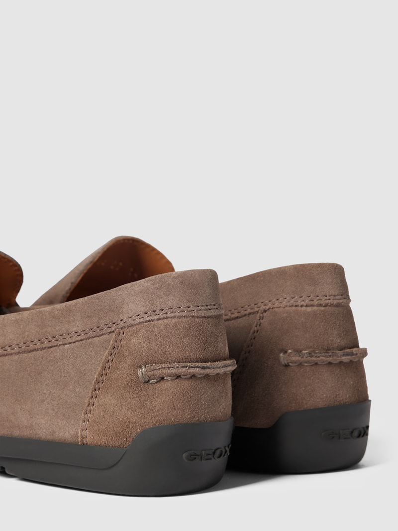 Mokassins mit Label-Detail Modell 'SIRON' in mittelgrau