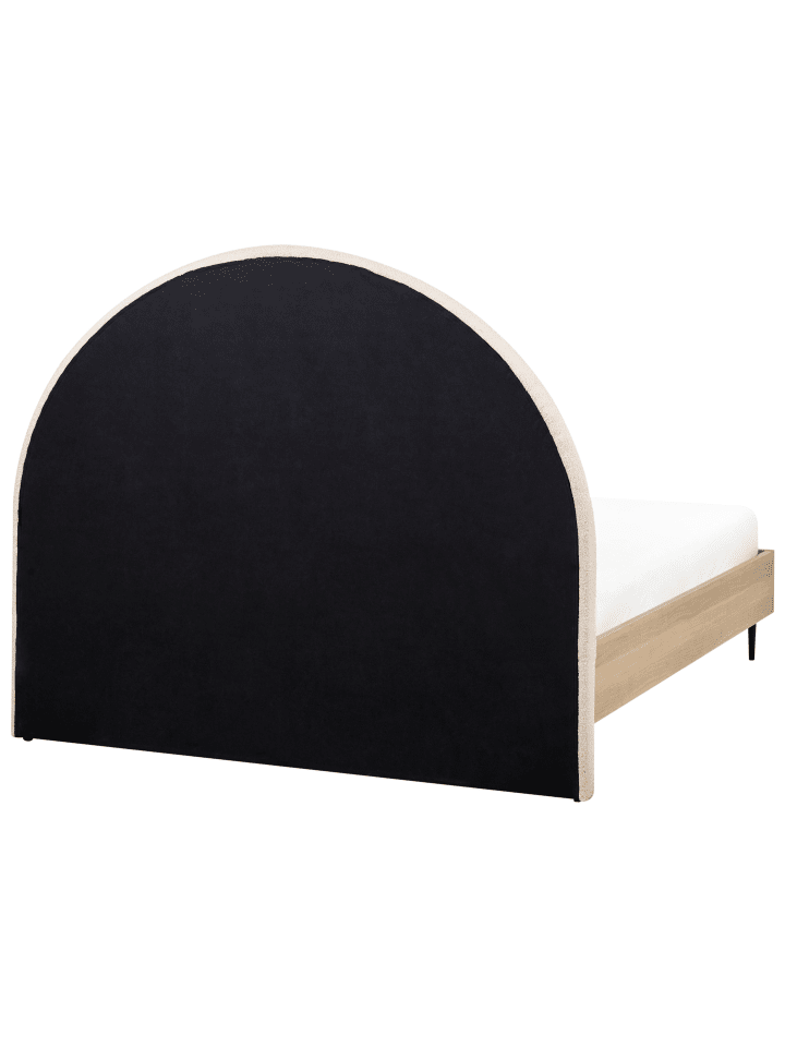 Beliani Doppelbett MILLAY in Beige/Heller Holzfarbton/Schwarz günstig kaufen onesize