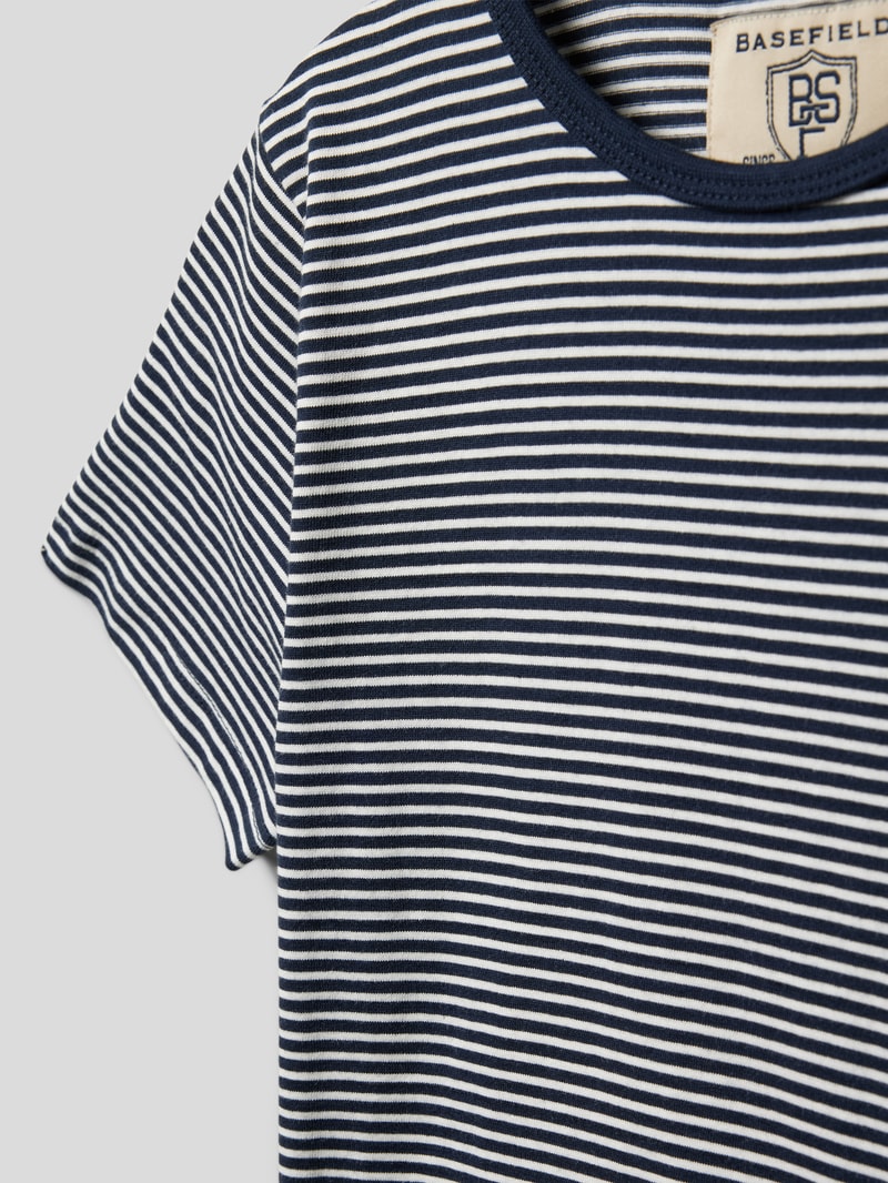 T-Shirt mit Streifenmuster in blau