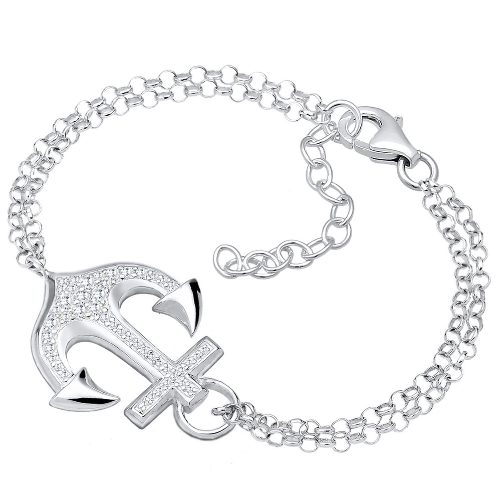 Elli Elli Bracelet Anker Zirkonia 925 Sterling Silber Bracelet
