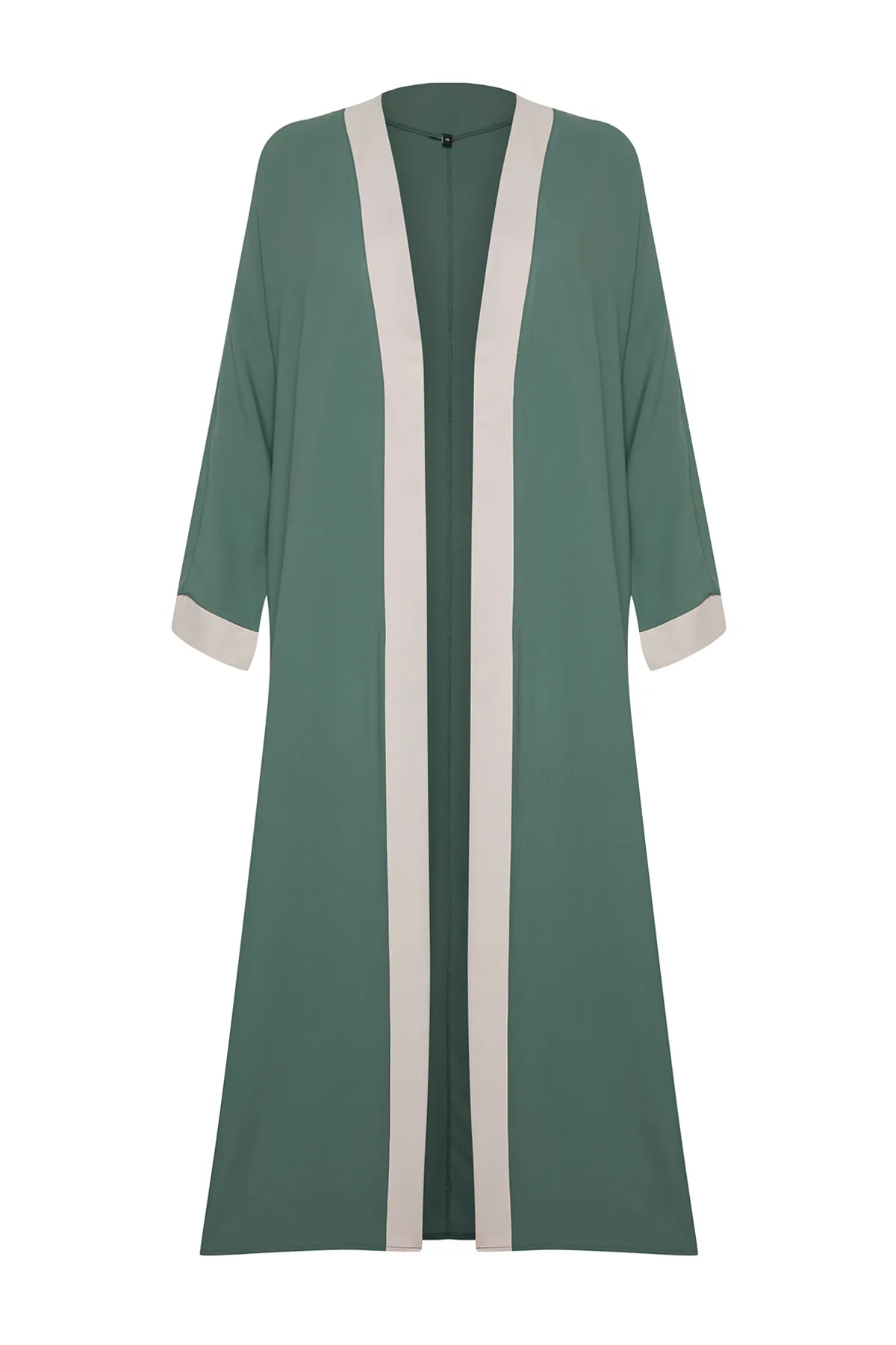Trendyol Modest  Grüne, farblich blockierte, lange gewebte Kappe & Ferace & Abaya TCTSS24KF00009