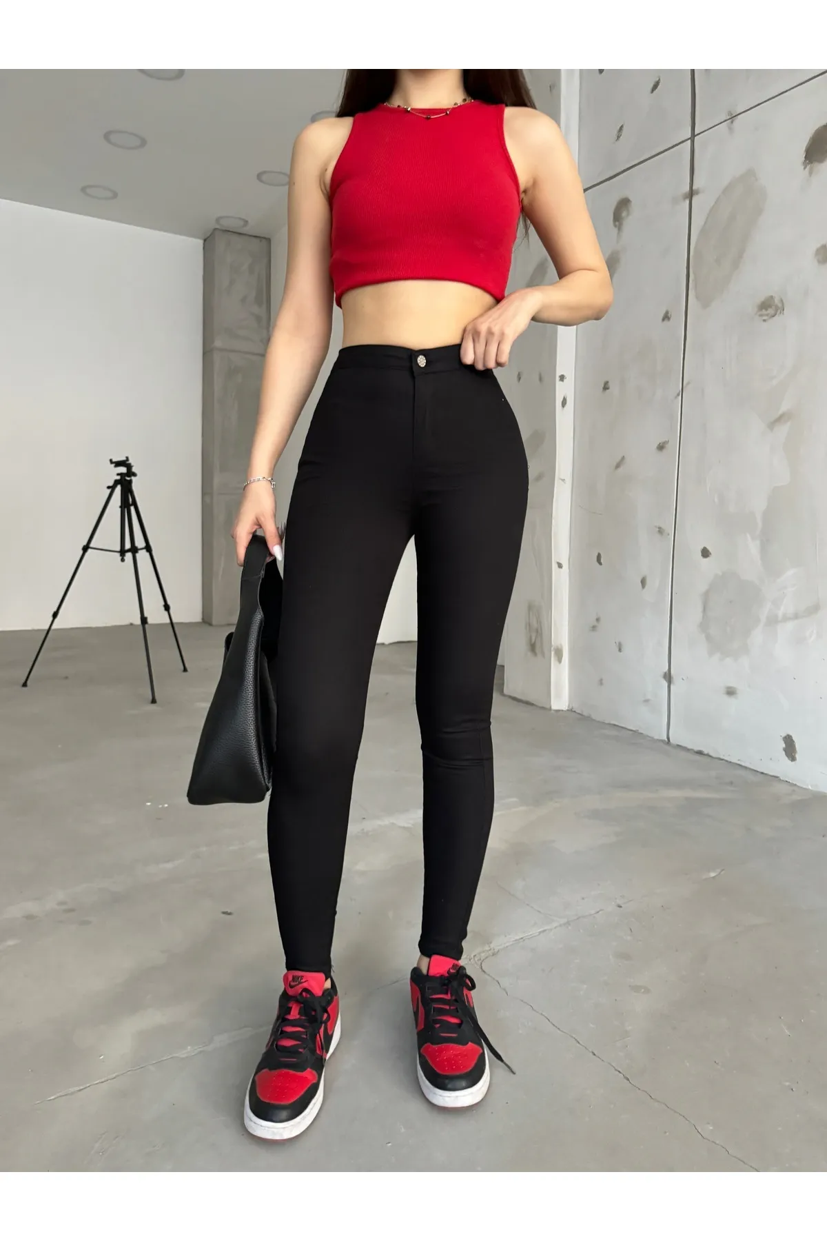 BİKELİFE  Schwarze Lycra-Leggings für Damen
