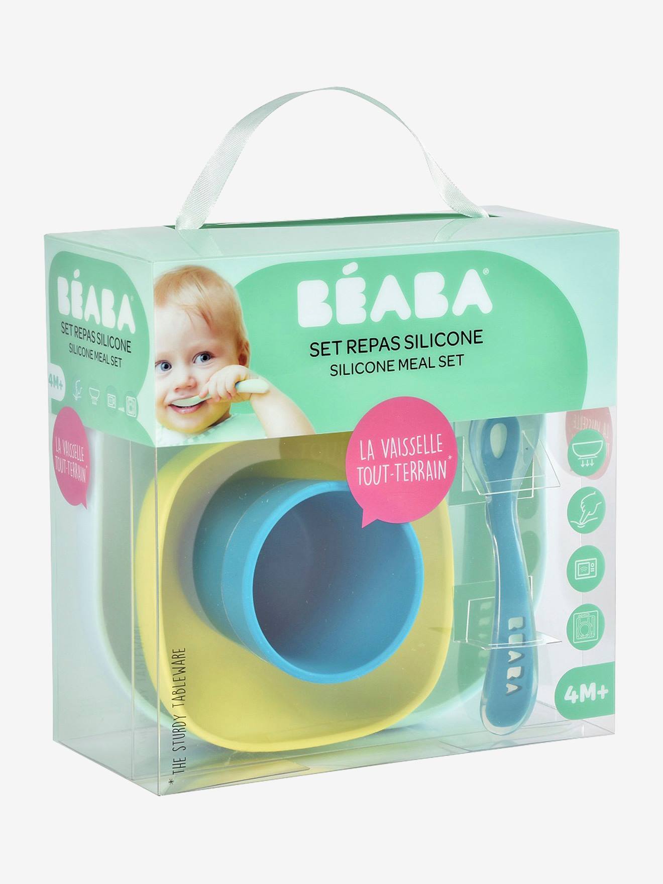 Beaba Baby Esslern-Geschirr aus Silikon BEABA - mehrfarbig/eucalyptus