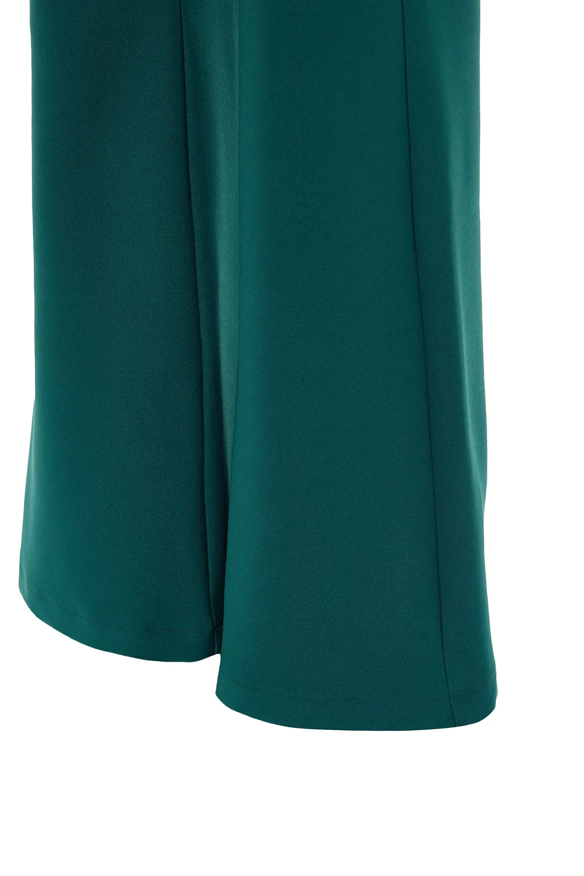Trendyol Collection  Smaragdgrüne, gewebte Hose mit ausgestelltem Bein und hoher Taille TWOAW20PL0094