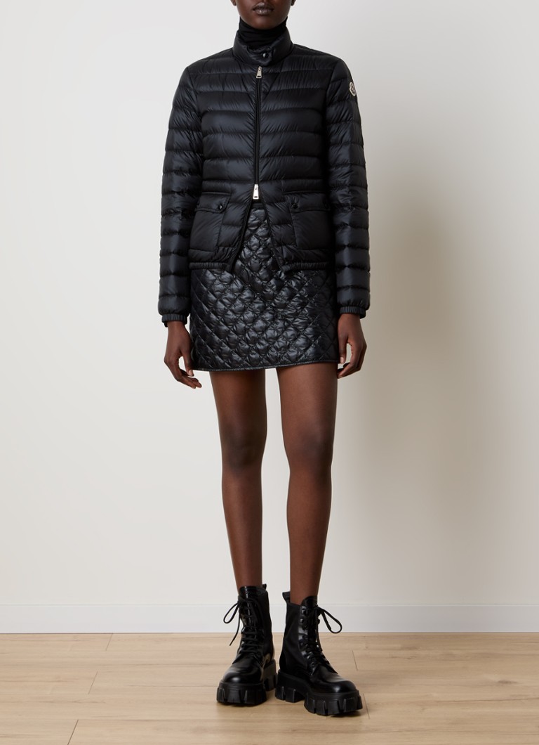 Giacca imbottita Moncler Lans con imbottitura in piuma e tasche con patta.