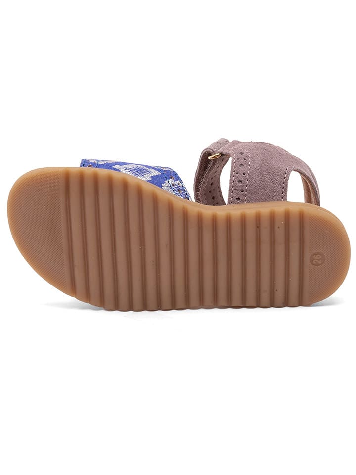 bisgaard Leder-Sandalen in Lila/ Blau/ Silber günstig kaufen