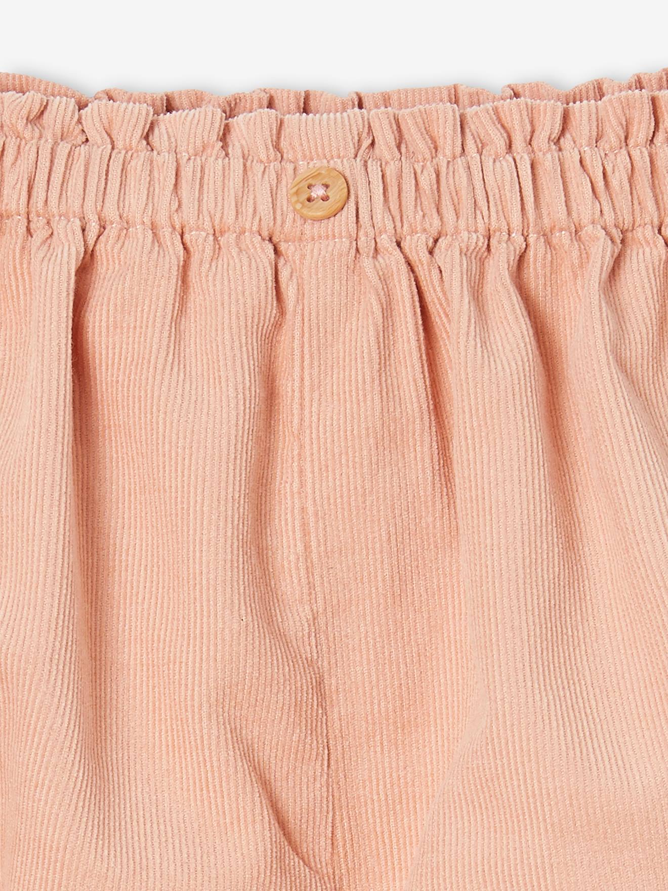 Vertbaudet 2er-Pack Baby Samt-Shorts - altrosa